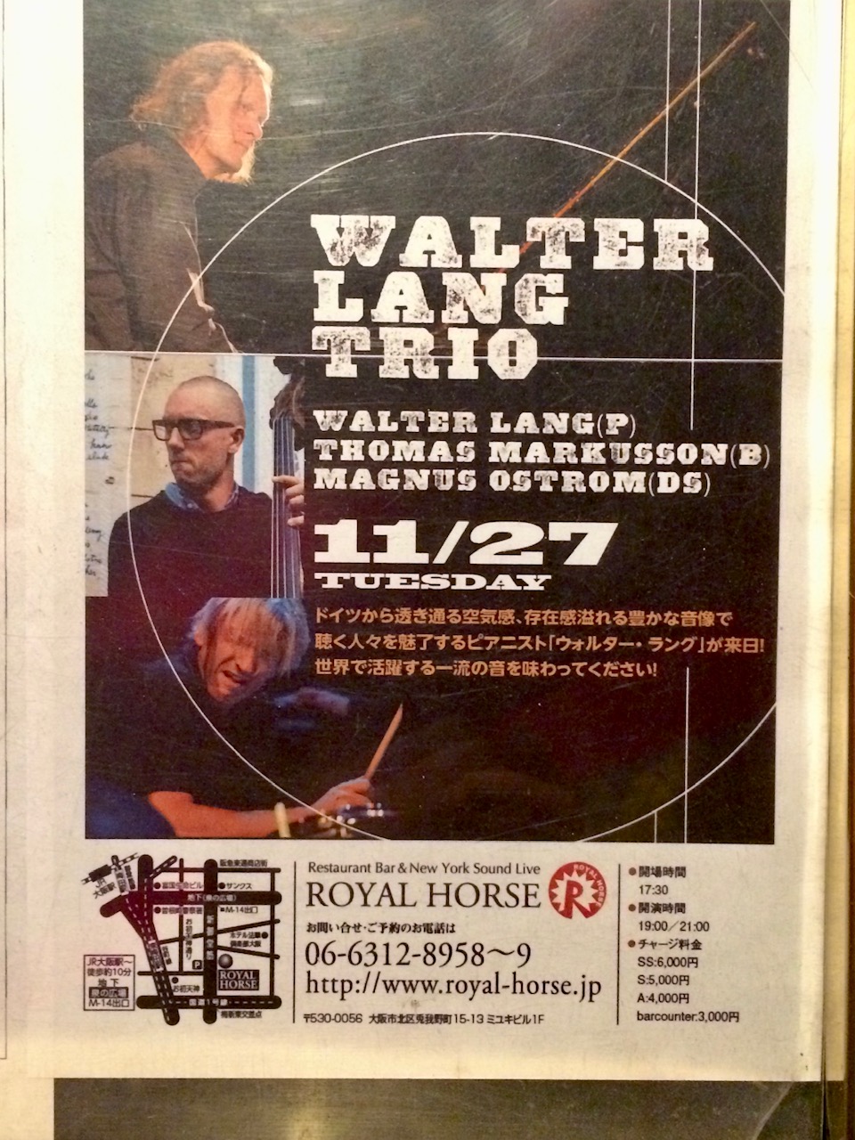 a poster for Walter Lang Trio